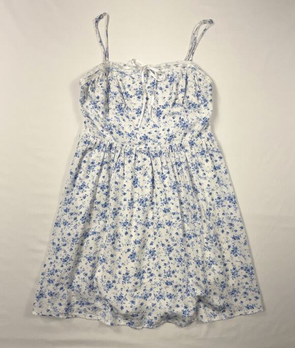 Aeropostale Dresses & Skirts - Aeropostale Blue Floral Mini Dress spaghetti straps Sz M